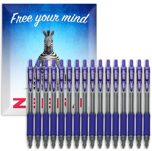 Zebra Sarasa Pen - Retractable Gel Ink Rollerball Pens - 0.7mm Nib - In Envelope Gift Packaging - Pack of 16 (Blue)