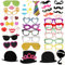 EuAcesry Foto Booth Props Gadget, 58 piezas accesorios Photo Booth para fiestas y cumpleaños, manualidades papel foto decoración para cumpleaños, Navidad, Año Nuevo, carnaval, boda, graduación,
