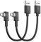 SUNGUY Câble Micro USB 90 Angle, 2 pièces 0.15m 3A USB vers Micro USB Câble de charge USB 2.0 Transfert de données Compatible avec Galaxy S7 Edge S6 S5, Moto E6 5 4, Xperia Z5, Kindle Fire, LG