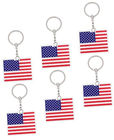 VALICLUD 6-teiliges Schlüsselanhänger-set Mit Usa-flagge Amerikanische Flagge Lanyard Schlüsselanhänger Hardware Für Dekoration Und