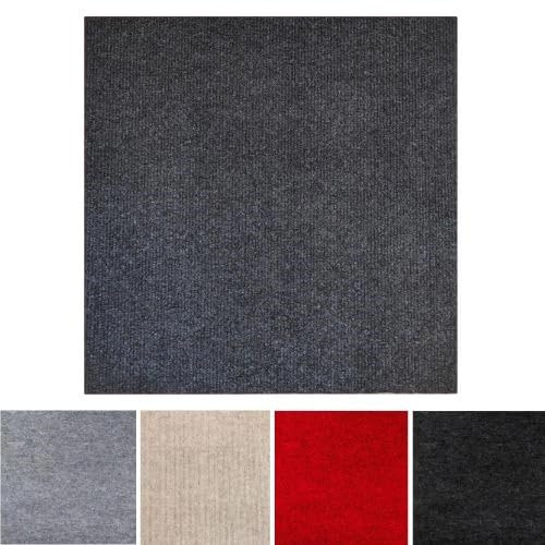 Pavimentos Arquiservi - Moqueta Suelo Lavable Adhesiva 50cm x 50cm Gran Color Negro | Caja 20 uds - 5m² | Fácil Instalación, Antideslizante y Reutilizable