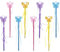 8 pièces papillon magique Fairy Wand Princess paillettes Prise avec rubans pour filles Costume de princesse Playage Kids Magic Shows Cosplay Butterfly Party Favors Fairy Birthday Party Supplies.