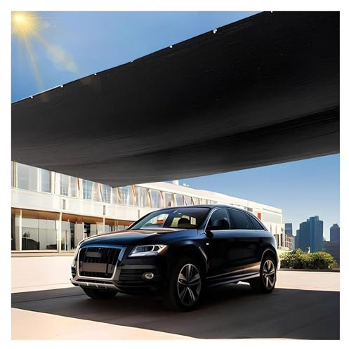 Carport Pare-soleil – Tissu d'ombrage 97 % noir – Bâche en maille avec œillets renforcés et bords thermocollés pour serre, terrasse, pergola et jardin (2 x 4 m)