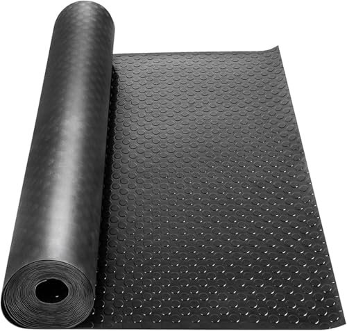 petour Noppen Gummimatte Meterware 500 x 100 x 0.3cm Noppenmatte Schutzmatte Bodenmatte Flachnoppen rutschfest Gummiläufer für Fabrik, Garage, Werkbank,Keller, Werkstatt, Industrie