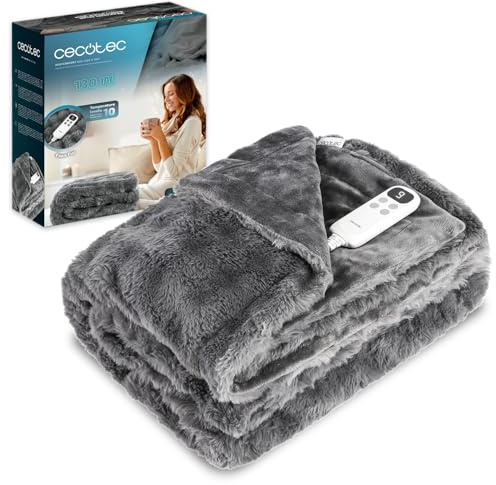 Cecotec Heizdecke HeatConfort Noa, 200 x 180 cm, 130 W, 10 einstellbare Temperaturstufen, Abnehmbarer LCD-Controller, Timer mit automatischer Abschaltung, PTC+ NTC-Technologie