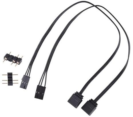 MALSSE Adapterkabel für Corsairs QL LL120 ICUE RGB auf ARGB, einfache Installation und Steuerkabel, 2 Stück Adapterkabel
