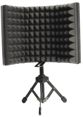NIYANGLE Mikrofon Windschutzscheibe mit Mehrschichtigem Schallschutz Effektiver Wind Pop filter Inklusive Stabilem Tisch stativ für PC aufnahmen Streaming Podcast und Broadcasting
