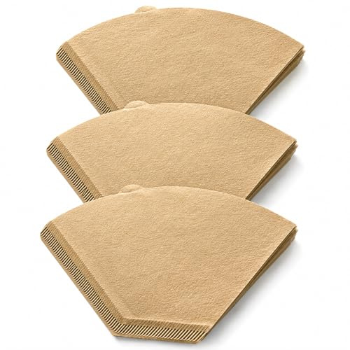 Coffee Filter Papers, Size 4 for Filtropa Natural Unbleached, 240 Count (3x80 Pack), 100% Natural Brown Paper