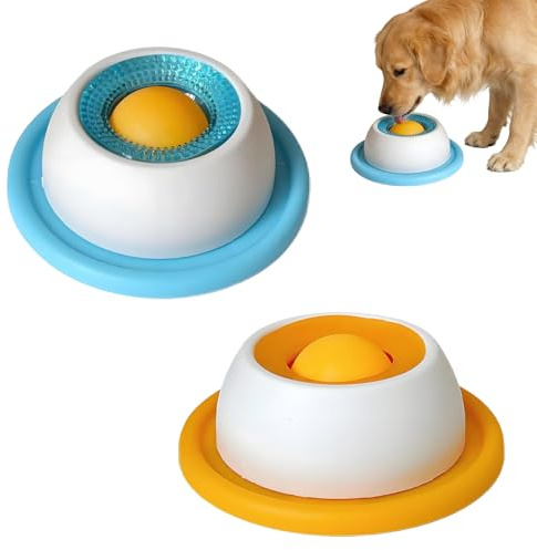 Lick Bowl for Dogs, Interactive Dog Toy with Non-Slip Mat, Lick Ball for Slow Food, Activity Toy for Cleaning for Small Dogs and Cats, Gelan