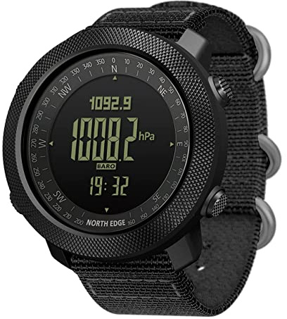 TACTIME Apache Tactical Watch for Men, Military Outdoor Digital Watch with Compass, Altimeter, Barometer, Thermometer, Weather Forecast, Pedometer, 50M Waterproof, Metal Case, Nylon & Silicone Bands