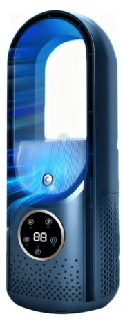 Climatiseur Évaporatif Portable Silencieux 2026 – Ventilateur Rafraîchissant sans Pales, 300 ml, 6 Vitesses, Refroidisseur d’Air USB pour Maison, Bureau, Camping (Bleu)