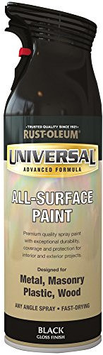 Rust-Oleum AE0160003E8 400ml Universal Spray Paint-Gloss Black, 400 ml (Pack of 1)