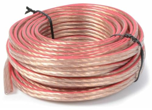 Power Dynamics Universal Stranded Speaker Cable Red and Black PVC 1.5mm Twin Core Copper Wiring for Automotive Audio and Electrical Installations – 10m Reel, 802.770 MPN
