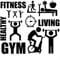 Wandtattoo Fitness Healthy Gym Körperform, schwarzes inspirierendes Zitat für Übungen, Wandbild, Kunstübertragung