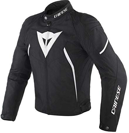 Dainese Herren Avro D2 Tex Jacket Motorradjacke, Schwarz/Schwarz/Weiß, 44 EU