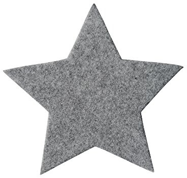 ggm Sterne aus Filz Ø 20cm Deko Sterne Weihnachten Basteln Dekorieren 5 Stück (Hellgrau meliert)