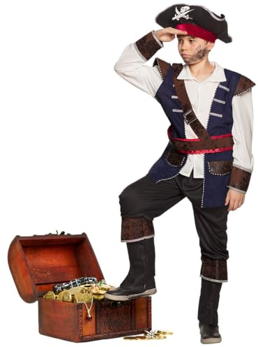 Boland - Kostüm für Kinder Pirat Vince, Totenkopf, Seeräuber, Freibeuter, Mittelalter, Karneval, Fasching, Mottoparty, Verkleidung, Theater