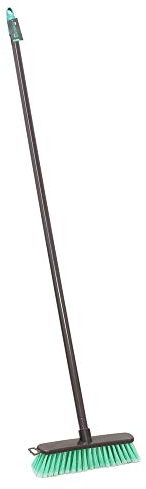 JVL 20-044TQ Lightweight Indoor Angled Soft Bristle Sweeping Brush Broom, Teal,