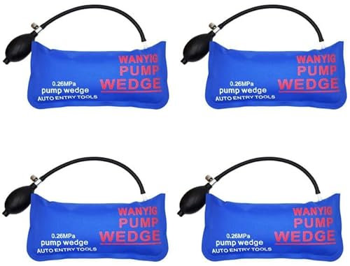 WANYIG 4 Pièces Air Wedge Pump Wedge Air Coussiné Puissant Outils à Main Bricolage Inflable pour Installation des Portes, Fenêtres Vert (Grand Rectangle)