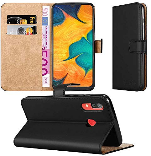 MAA Case For Galaxy A50 Phone Case Luxury Leather Magnetic Flip Card Holder Wallet Stand View Protective Cover For Samsung Galaxy A50 (Black)
