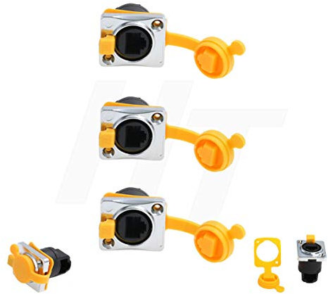 HangTon Lot de 3 connecteurs Femelles RJ45 coudés à 90 degrés étanches Ethernet