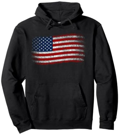 Amerikanische Flagge 4. Juli Vintage USA Flagge Patriotisch Pullover Hoodie