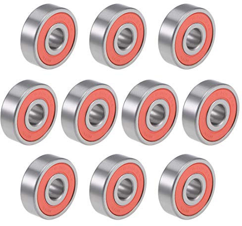 sourcing map 10Stk. 6301-2RS Rillenkugellager Z2 doppelt versiegelt Chromstahl 12mm x 37mm x 12mm