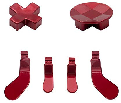 Kit di pulsanti D-pad in metallo, serrature di ricambio per controller Elite Series 2, controller Xbox One Elite - rosso