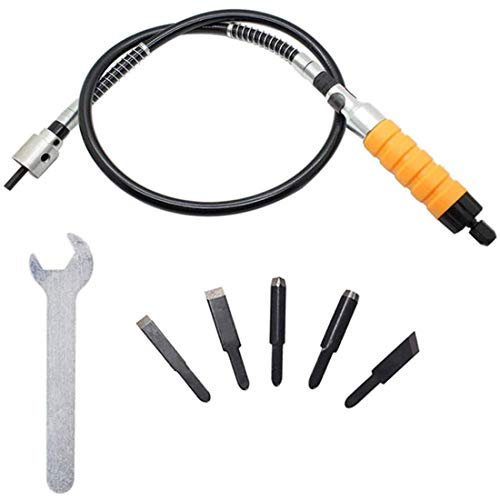 8 Stück/Set Stechbeitel Carving-Werkzeug-Set Möbel Holzschnitzerei Werkzeug Elektromeißel + 5 Schnitzen Tipps Schlüssel Und Flexible Flex Shaft