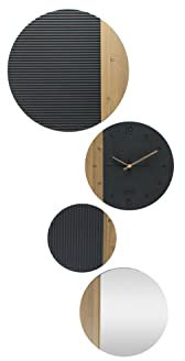 ONZENO Design Wanduhr 'The Black SYMBIOSIS.' ohne Tickgeräusche