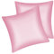 Fittia 2er-Set Satin Kissenbezug Premium Kopfkissenbezug Kissenhülle Haar- und Hautpflege Seidig mit Reißverschluss, Rosa, 40x40cm