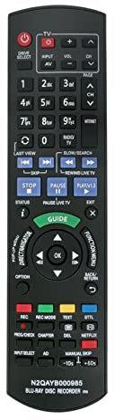 AULCMEET N2QAYB000985 Replacement Remote Control Compatible with Panasonic HDD Dis DVD Blu-Ray Player with Netflix DMR-BWT740EBK DMR-BWT740 DMR-BWT840 DMR-BCT740EG sub N2QAYB000977