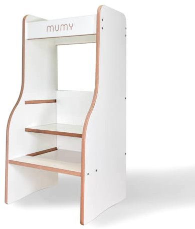 mumy easySTEP | Lernturm Montessori Schmutzabweisend | 3-stufig verstellbar | Lernturm Designed und Made 100% Italy aus nachhaltigen Materialien