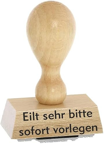 Lagerstempel – Eilt sehr bitte sofort vorlegen - von Kaufhaus2010 Buchenholzstempel – Lagertextstempel