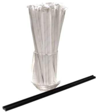 Black Paper Straws (6mm x 200mm) - Individually Wrapped for Protection - Pack Size 1200 - FSC Certified/Eco-Friendly/Durable/Food Safe/Suitable for All Occasions