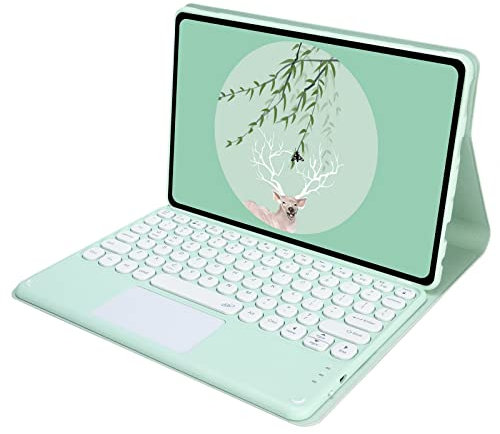 Funda Teclado para Lenovo Tab P11, Teclado inalámbrico Bluetooth, Cubierta Trasera Suave, Funda para Tableta Lenovo Tab P11 (TB-J606F / J616F / J607Z),Green3 with touchpad