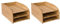 OSCO Bamboo Three Tier Letter Tray | 2 Pack | A4 | Wood Desk File Organiser | Paper Storage | Office Document Sorter | Paperwork Filing | No Assembly Required | H17.5 x W24.5 x D37.5 cm |