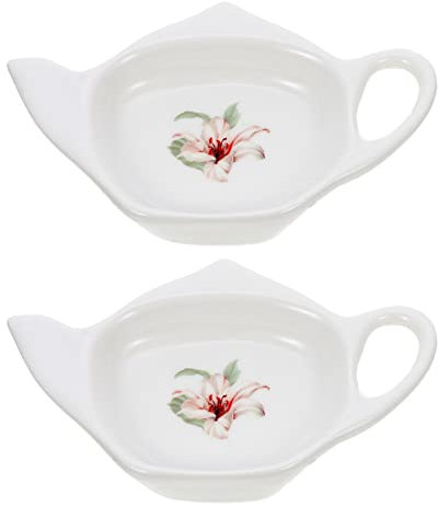 Kichvoe 2pièces Porte-Sachet De Thé Céramique Repose-Sachet Pratique pour Maison Hôtel Restaurant Accessoire Décoratif pour Thé Et Infusions
