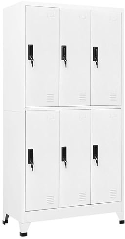 Locker Cabinet White 90x45x180 cm Steel