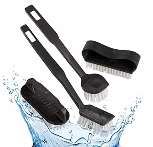 Dishwashing Scrubbing Brush Dish Washing Up Brushes Set Heavy Duty for Kitchen toilet tile floor Sink Utensil Tile Pot Pan Plates Cleaning With Stiff Bristles Household Grout Scrub (grey 4PC)