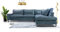 Siblo Ecksofa mit Kissen 90x310x224 cm CORBLACK Kollektion - Elegante Polstersofa - Große Couch L Form für Wohnzimmer - Freistehendes L-Sofa - Eckcouch 4 Sitzer - Blau - Rechte Seite