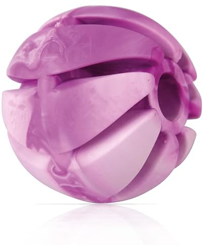 Bestlivings Hundespielball (Lila) Ø7cm, 2er Pack Spielball (100% TPE) Snackball, Zahnpflege, Hundespielzeug Wurfspielzeug, Spiralball für Hunde