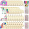 Giugio 40 Stück Einhorn Bastelset Kit Zum Bemalen, Kinder DIY Holz Deko, Holzbastelsets Mit 12 Aquarellstift + 3 Edelsteinaufkleber (A)