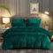 DXHOME Bettwäsche 220x240cm Winter Grün Dunkelgrün Kuschelbettwäsche Flauschig Microfaser Fleece Warme Wende Bettwäsche-Set Bettbezug mit Reißverschluss und 2 Kissenbezüge 80 x 80cm