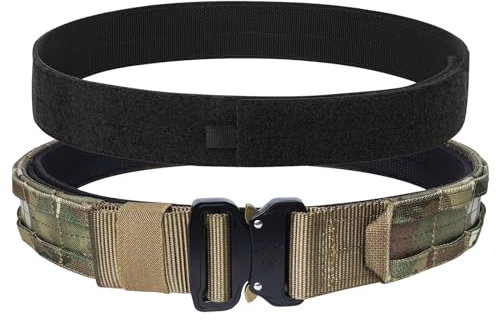 KRYDEX GEAR Taktischer Gürtel mit Schnellverschluss 1,75 Zoll Taktischer Gürtel mit 1,5 Zoll Innengürtel Militär Schwerlast Molle Gürtels Arbeitsgürte Hochleistungsgürtel für Herren (camouflage, M)