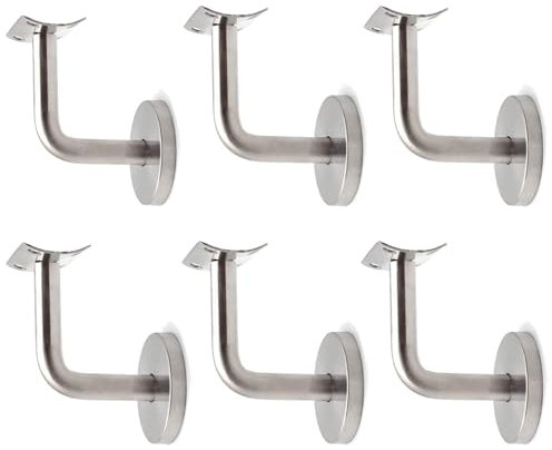 Handlaufhalter,Handlauf Befestigung, für Treppengeländer Wandhalter Holz mit Abdeckrosette (6 Stücke)