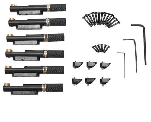 PETSTIBLE 1 Set von Single Headless Guitar Bridge Cover für 6-saitige E-Gitarren Werkzeug Ersatz mit Schrauben und Schraubenschlüssel (schwarz)