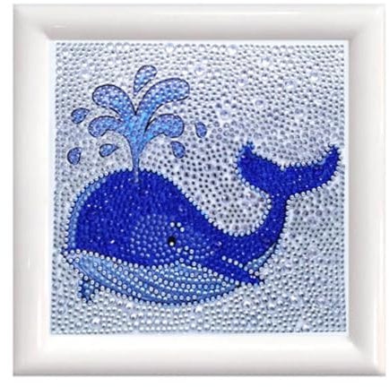 Pracht Creatives Hobby Diamond Painting Set, Bild mit Motiv Wal und Zubehör, Bastelset zum Malen mit Glitzersteinchen, für Kinder ab 5 Jahren