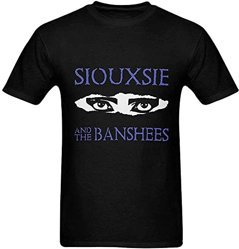 BONPUR Camiseta de manga corta con cuello redondo para hombre Siouxsie and The Banshees, Negro, M
