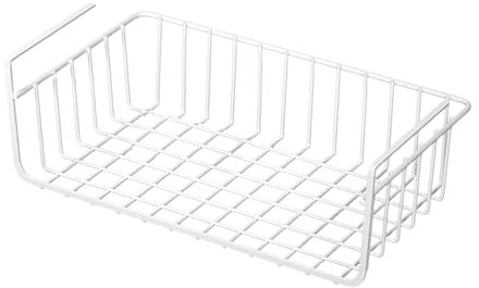 MagiDeal Panier de Rangement en Fil métallique sous étagère, Support métallique pour l'espace, Panier métallique Multifonction, Panier Coulissant, Blanc 36x23cm